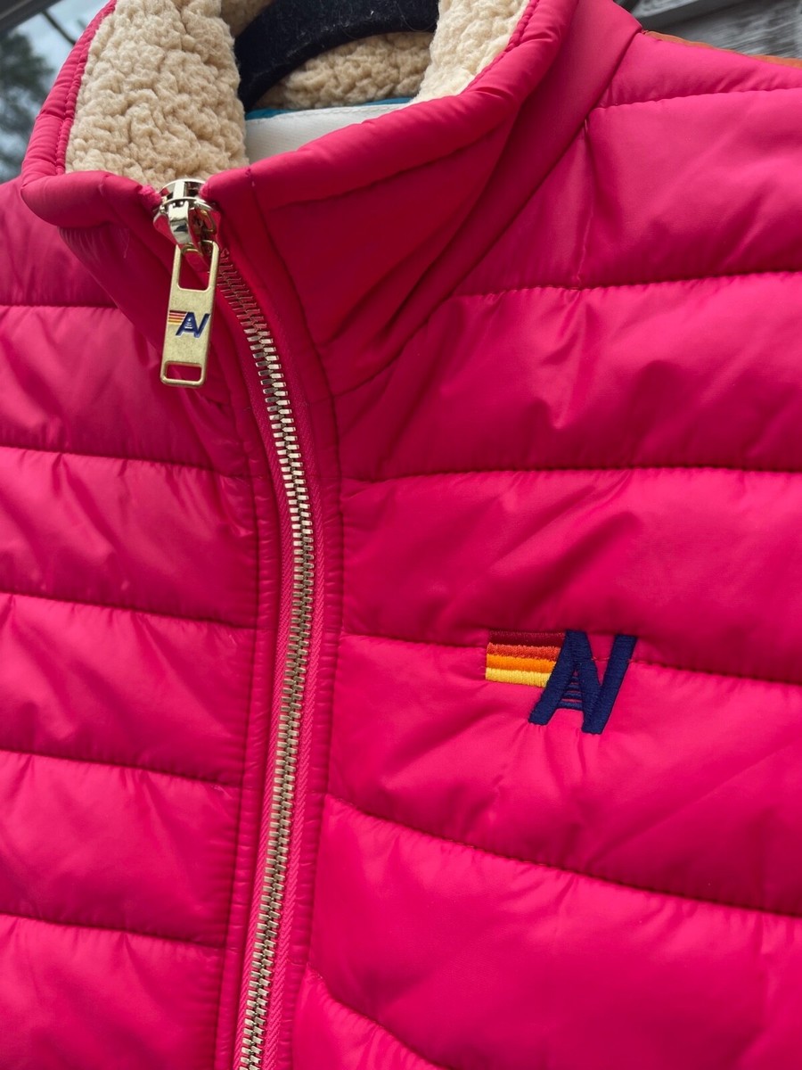 NWOT Aviator Nation Sunburst Jacket in Pinkish Red Womans Small