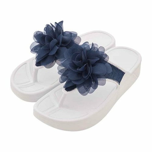 Avon Walk u0026 Sculpt Blue Denim/White Floral Sandals Flip Flops Leg Toning |  eBay