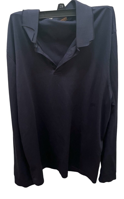 Blue Perry Ellis Designer Brand Long Sleeve Polo T-Shirt Top Clothing Large