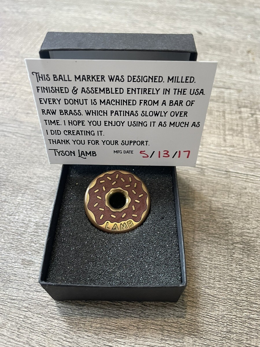 RARE Tyson Lamb Crafted Brass Donut Golf Ball Marker Used | eBay