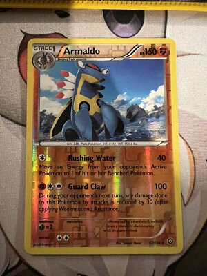 Pokémon TCG Armaldo 57/114 Rare Reverse Holo Steam Siege Trading Card NM+