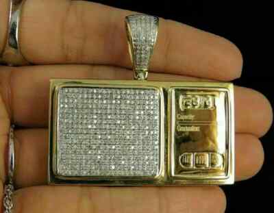 2Ct Round Lab Created Diamond Digital Weighing Pendant 14K Yellow Gold Finish