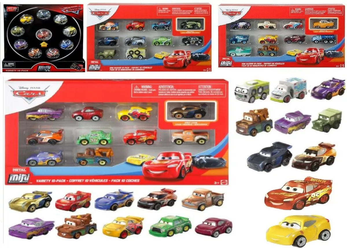 Disney Cars Metal Material Lightning McQueen Mini Racers 10 Pack Ages 3 Toy Car