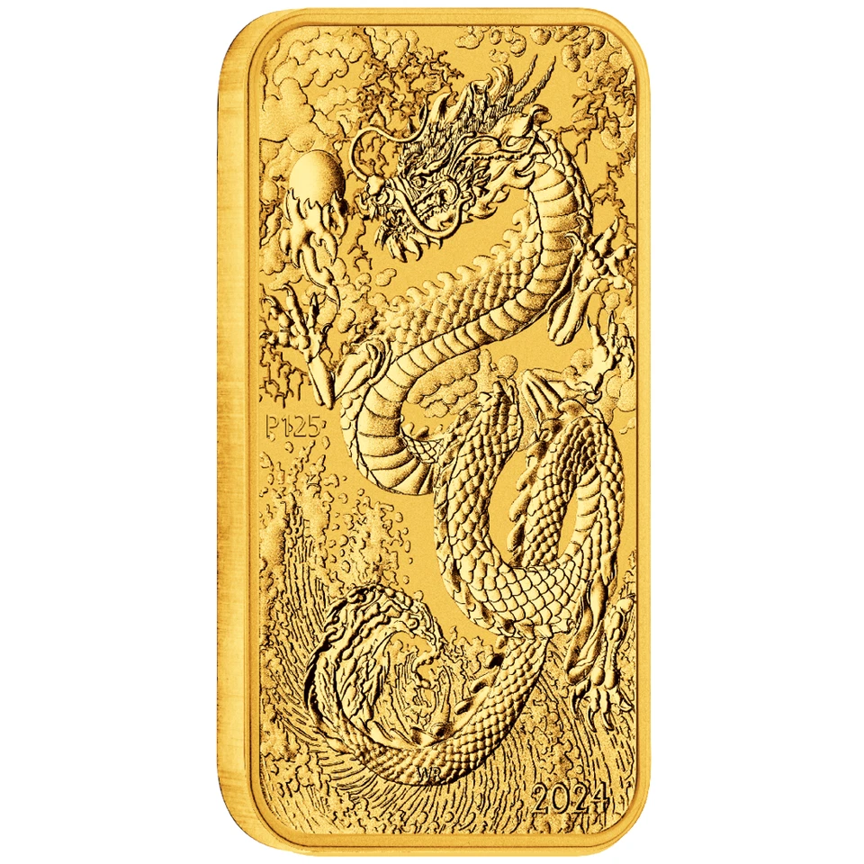Goldmünze Drache 2024 - Australien - Rechteck-Anlagemünze - 1 Oz ST - Bild 2 von 4