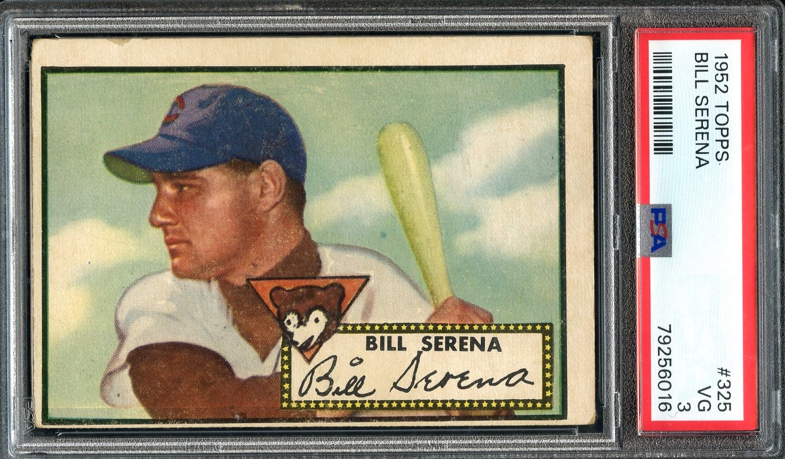 1952 Topps Tough High #325 Bill Serena PSA 3 Chicago Cubs 6016