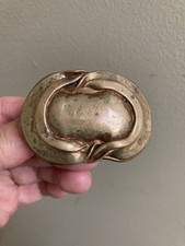 Vintage C  L Small Solid Brass Hand Made Belt Buckle Rare Find