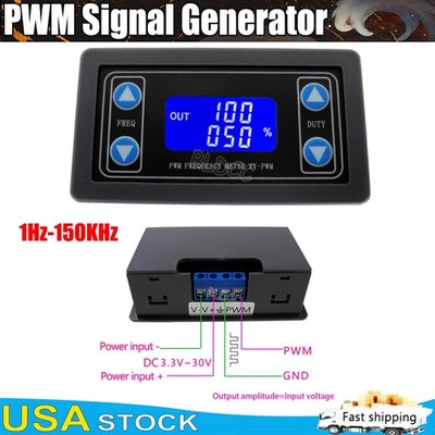 1Hz~150KHz LCD Display 3.3V-30V PWM Signal Generator Pulse Frequency Adjustable