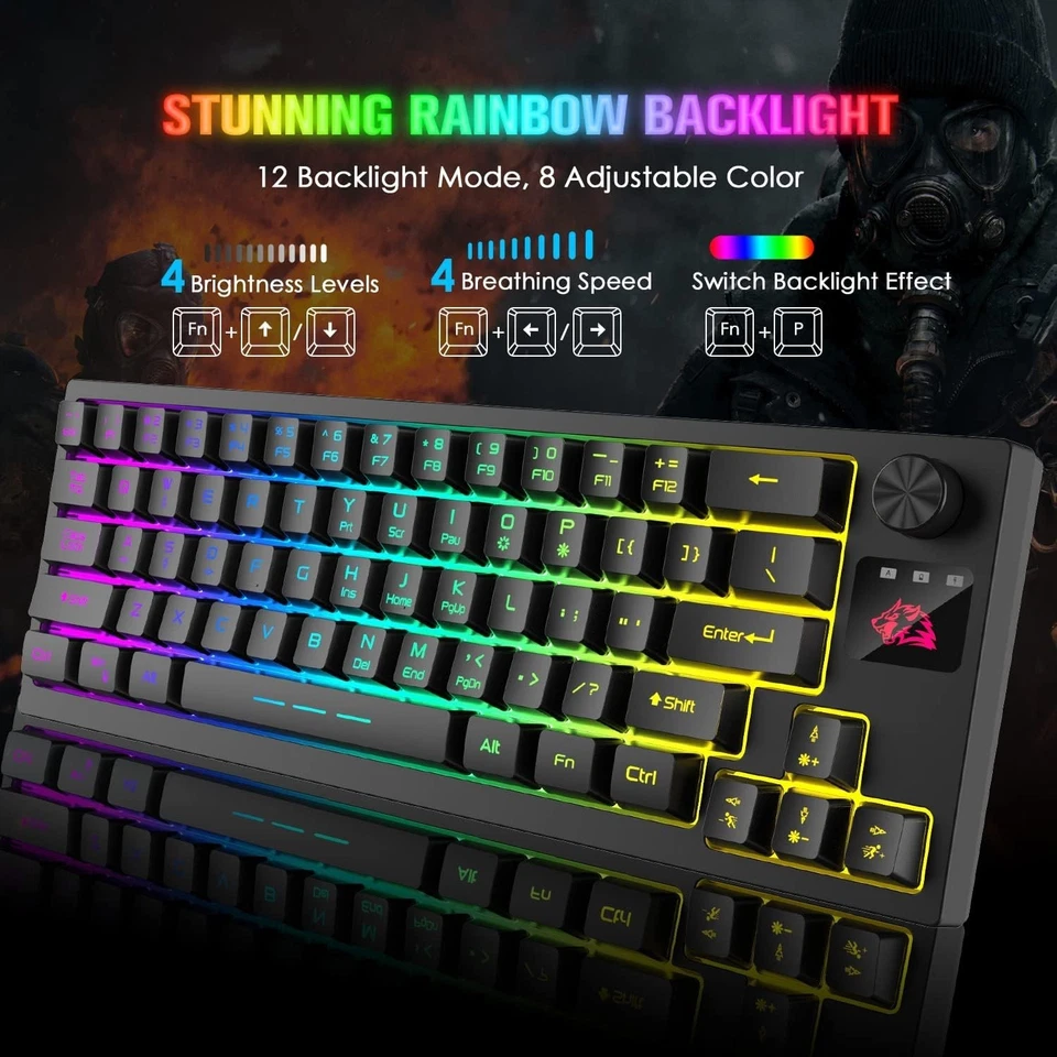 ZIYOULANG T50 Wireless Membrane Gaming Keyboard& Mouse Combo Set with Knob - Image 3 of 4