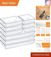Multifunctional 9-Piece Drawer Organizer Trays - Eco-Friendly Storage Solution