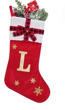 Letter  L  Monogram Christmas Stocking