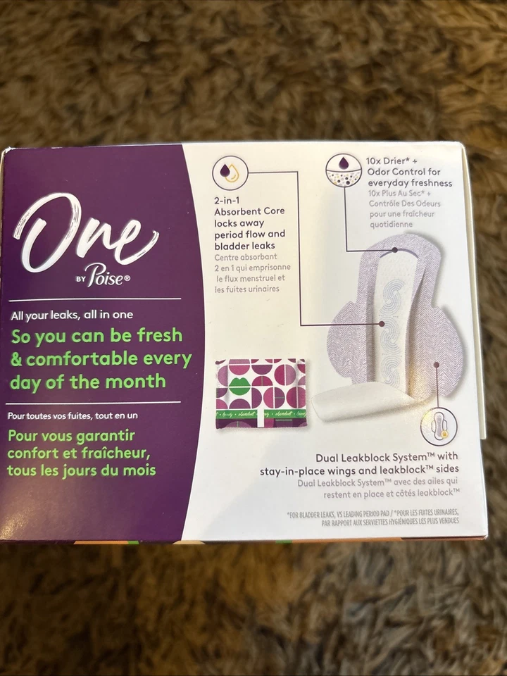 Forros para panty One by Poise (2 en 1 período y fugas diarias de vejiga Foto 2 de 4