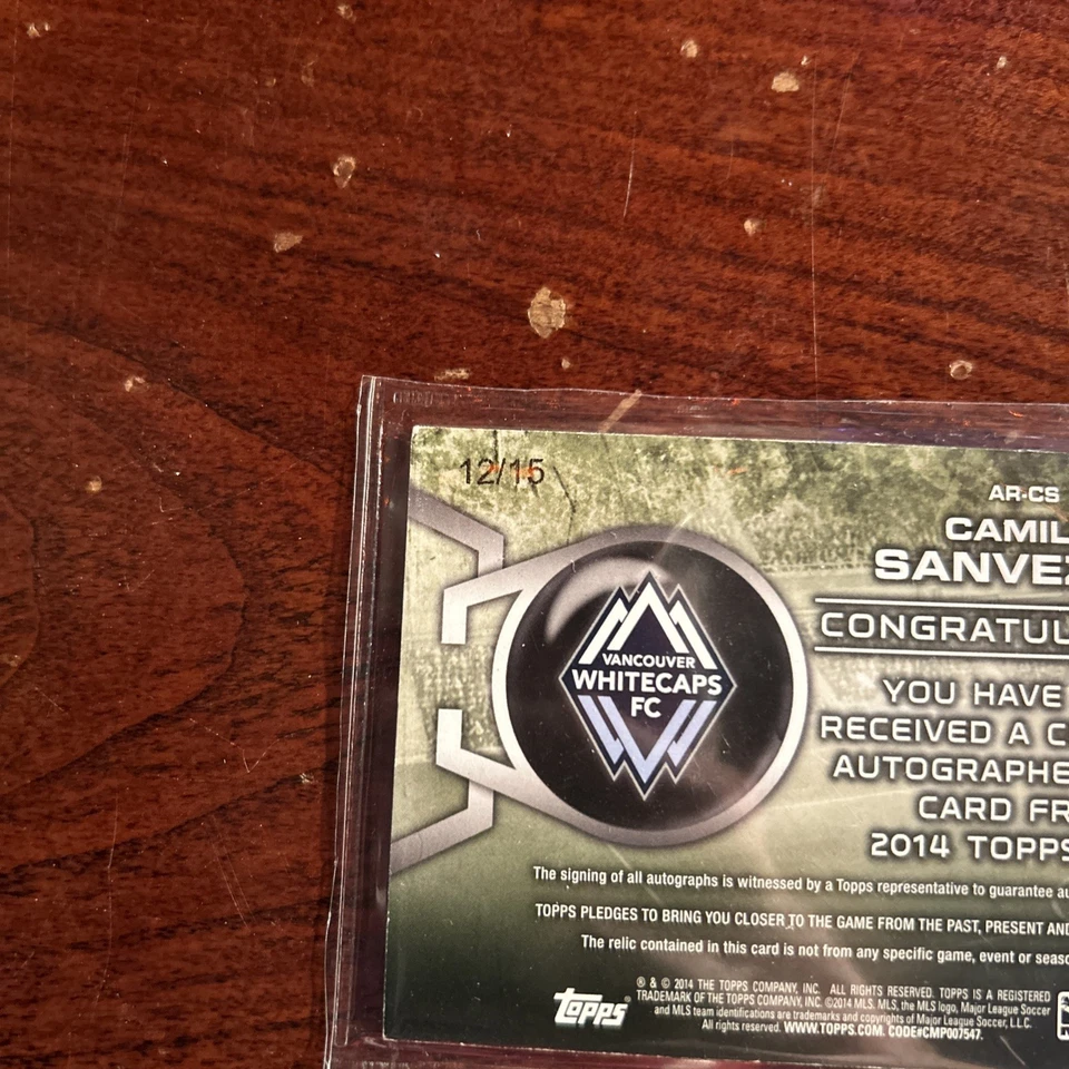 2014 Topps MLS Auto Relics Red #/15 Camilo Sanvezzo #AR-CS Auto - Image 4 of 4