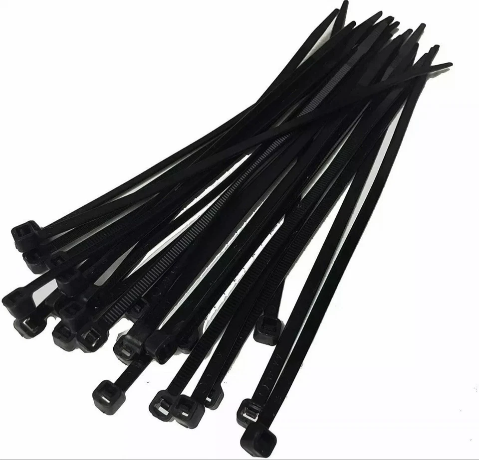 Zip Cable Ties Assorted Sizes(4”+6”+8”+12”)  Nylon Black Heavy duty UV Resistant - Image 3 of 4