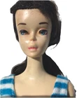 Vtg Mattel 1960s Raven Brunette Ponytail Rare Barbie Doll B73 Blue Eyes Swimsuit