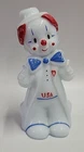 Vintage Boyds White Milk Glass Hand Painted Chuckles Clown Figurine USA