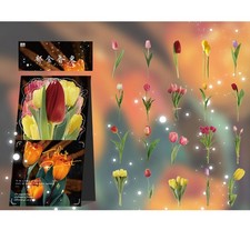 40 pieces Flower Mushroom Stickers Transparent Stickers Deco Stickers Antique St