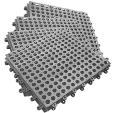 16Pack Drainage Interlocking Floor Mats, 12”x12” Non-Slip Shower Bathroom Poo...