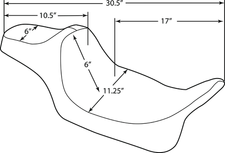 DRAG SPECIALTIES SEATS Predator III Extended Fits Reach Seat For Harley FL