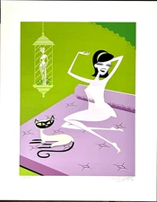 SHAG "The Rain Lamp" Serigraph 55/300  Mint w/ COA  Tiki Mod Pop Art Josh Able