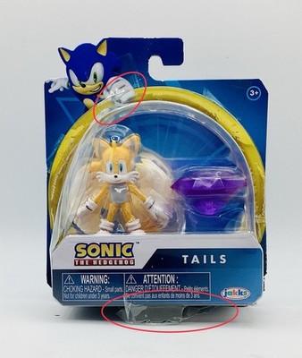 Tails Sonic The Hedgehog 2.5'' Action Figure W/ Purple Chaos Emerald  Damage Pkg.