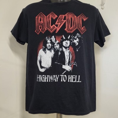 AC/DC Highway To Hell Tshirt Men's Size Medium Black Short Sleeve Crew Neck Band