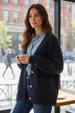 Sonoma Goods for Life Seattle Navy Button Front Cardigan Sweater Women’s