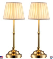KDG Set of 2 Cordless LED Table Lamps - Dimmable, Rechargeable, Bronze Finish