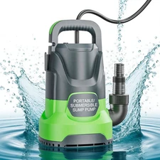 Portable Electric Sump Pump 1HP 3500GPH Submersible Water Pump for Draining Pool