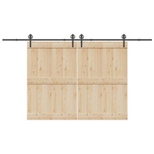 Schiebet&uuml;rbeschlag-Set 400 cm Stahl Schwarz vidaXL