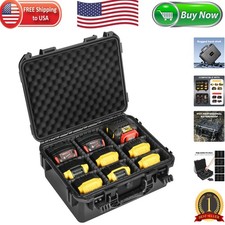 Waterproof Hard Battery Case for Dewalt/Milwaukee - Compact Organizer with 9 ...