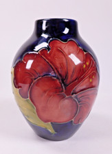 MOORCROFT SMALL POTTERY HIBISCUS VASE