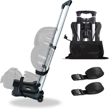 Car Seat Travel Cart with Wheels - Folding Dolly Roller for Airport, Airplane, a