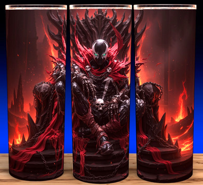 Spawn on Throne in Hell Comic Book Superhero Cup Mug Tumbler 20oz