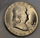1951 Franklin Half Dollar- Choice Gem Brilliant Uncirculated Very Lustrous