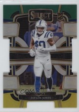 2023 Panini Select Concourse Green & Yellow Prizm Die-Cut Jaylon Jones #42 8d2