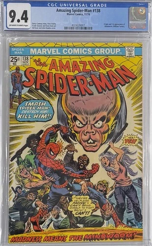 Amazing Spider Man 138 CGC 9.4 Off White To WP 1st App Mindworm (William Turner)
