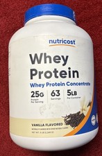 Nutricost Whey Protein Concentrate Vanilla 5 LBS Exp 10/27 10.39 per gallon