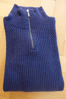 Troyer Wollpullover Merinowolle Seldom Marineblau Größe L