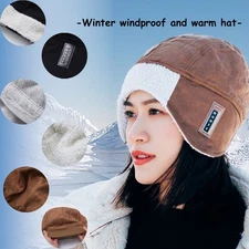 Ear Protection Plush Ski Hiking Unisex Winter Warm Hat Aviator Hat Lamb Fleece