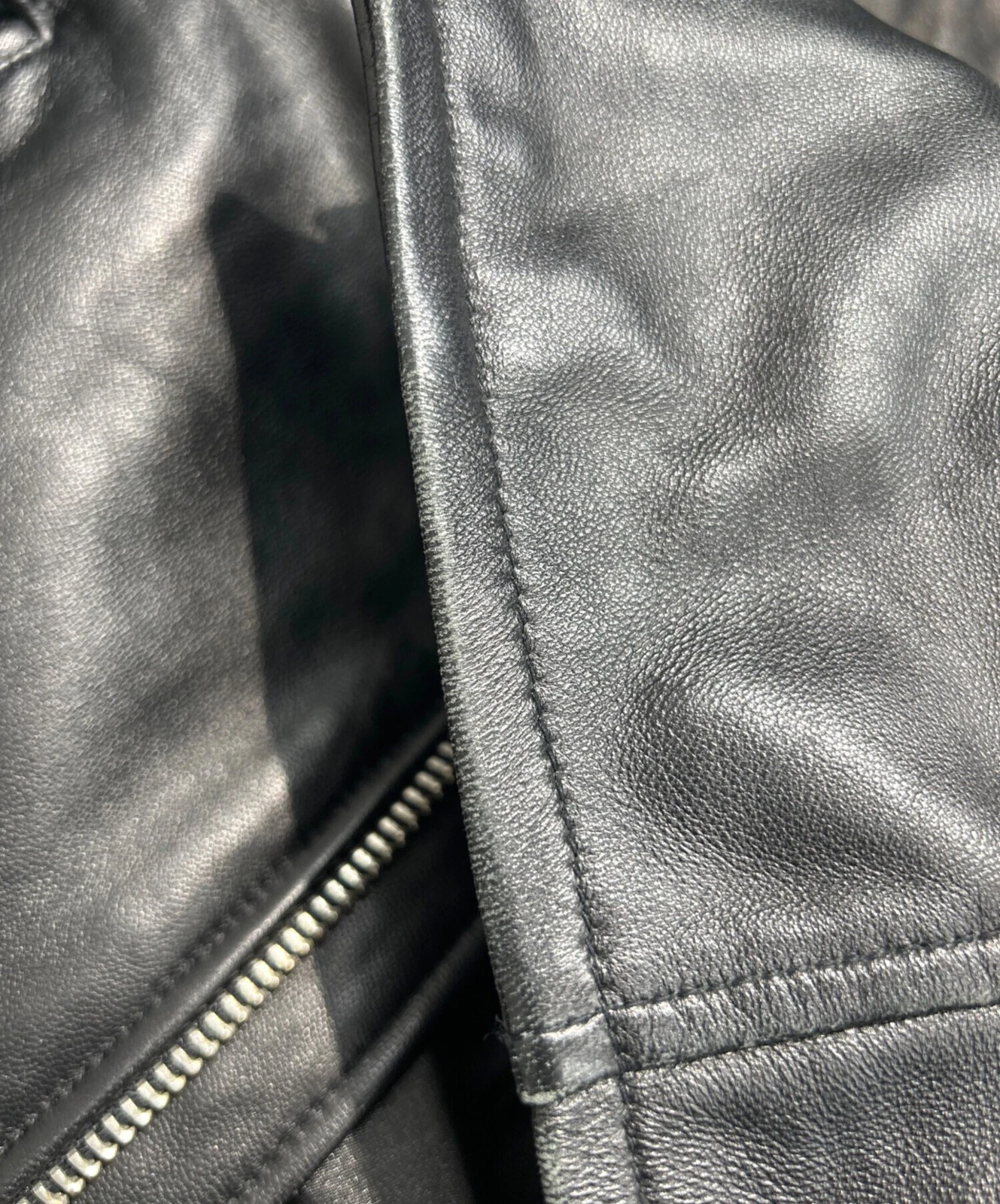 JACKROSE Single Leather Riders Jacket Men's Size 3 Black - product detail image 7