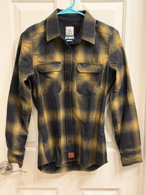 Kitsbow Pendleton Icon Flannel Shirt Women's Small black Plaid Wool Snap Button