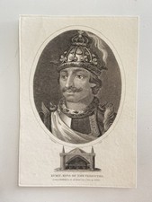 Antique 1807 Engraving of Euric, King of the Visigoths – Gothic Monarch Portrait