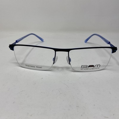 BAM EYEWEAR BAM 526 BLACK BLUE 63-19-155 FLEX HINGE EYEGLASSES MO76