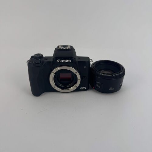 Canon EOS M50 24.1MP Digital SLR Camera with Canon EF-M 15-45mm and 50mm Lens