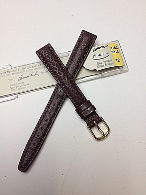 12mm LADIES BROWN GENUINE HIRSCH WINDSOR LEATHER  VINTAGE WATCH BAND New In Case