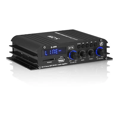 4 Channel Digital Amplifier with Bluetooth 5.0 Home/Car/Marine Amp USB Player - Image 1 of 4