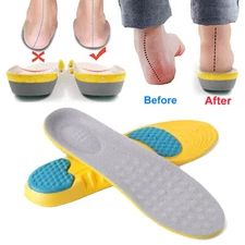 Orthotic Shoe Insoles Elastic High Arch Support for Plantar Fasciitis Flat Feet