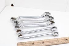 Snap On XS-1416-XS2226 7/16"-3/4" 5 Piece 12 Point Offset Box End Wrench USA