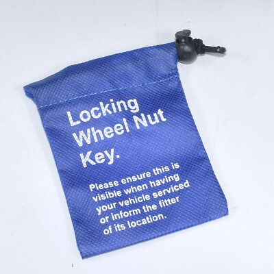 Blau verriegelbare Radmutter Schlüssel TASCHE/Aufbewahrungstasche mit Zugschnur mit Kippsicherung