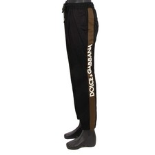 Dolce & Gabbana Dg Logo Toppa Cotone Jogger Pantaloni Nero